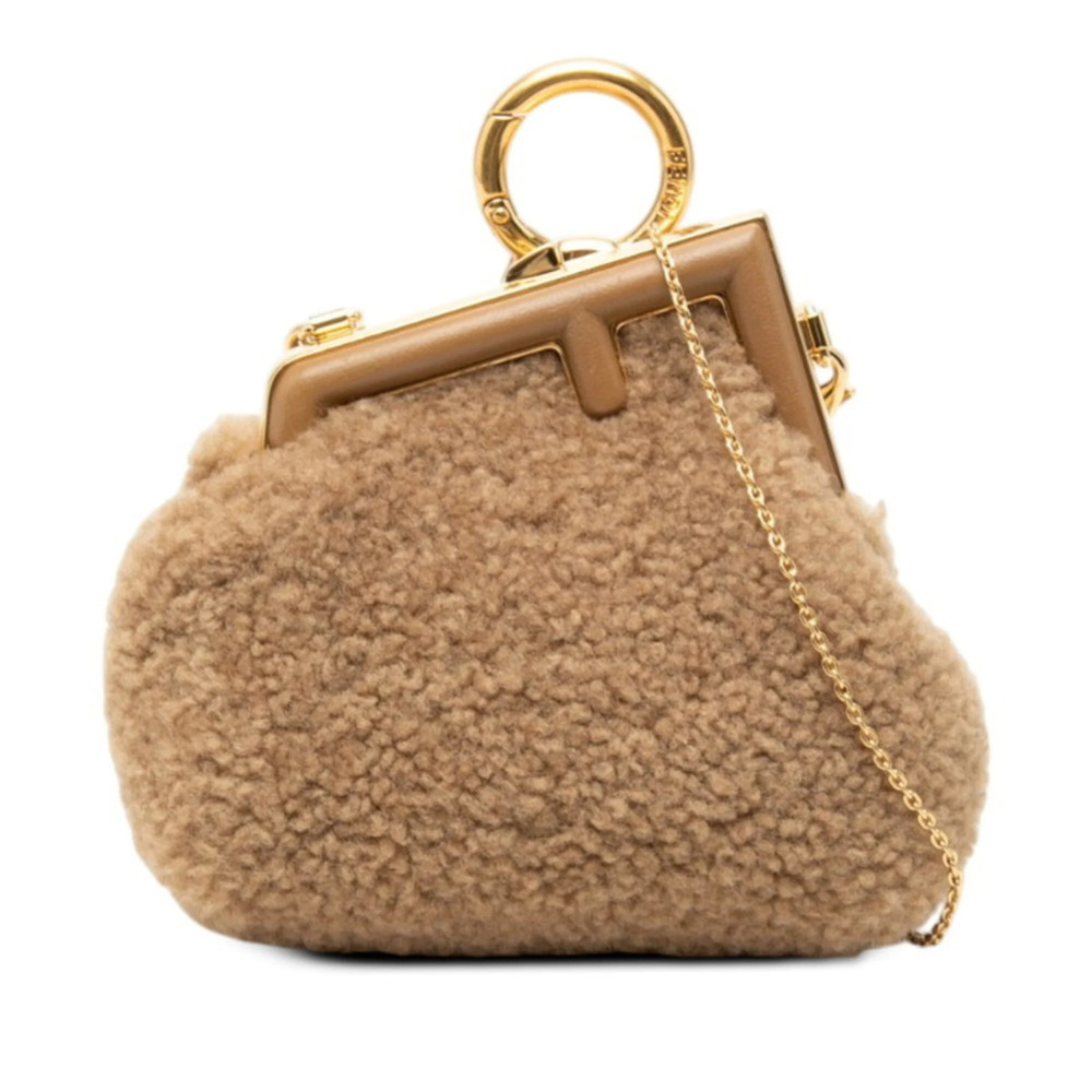Fendi First Nano Mini Chain Shoulder Handbag Pouch Wallet/Coin Case Keychain ...